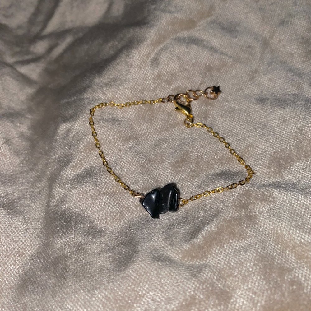 Black Quartz Crystal Gemstone Bracelet